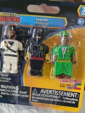 Make-It Blocks Samurai Figure Trio - Black, White & Green